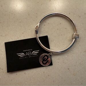 Ashley Bridget - Silver Polished OU Charm Bangle Bracelet